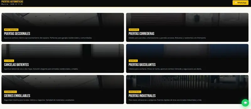 Web de Puertas Automáticas Murcia
